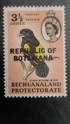 1966 YILI BOSTWANA BECHUALALAND POSTA PULLARI ÜZERİNE CUMHURİYET SÜRSAJI  DAMGASIZ   ŞARNİYERSİZ.