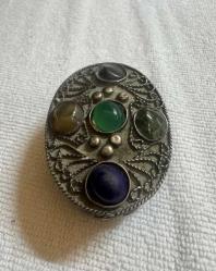 Osmanlı dönemi Telkâri gümüş Enfiye Kutusu Vintage tamamen Gümüş Mücevher Kutusu Keçe Kaplamalı Yarı Değerli Taşlar Oval Süslü