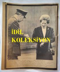 BİRLEŞİK KRALLIK ESKİ BAŞBAKANI MARGARET THATCHER'IN HABER AJANSI BASIM FOTOĞRAFI (KAĞIT BASKI) - NEWS AGENCY PHOTO (PAPER PRINT) OF FORMER UNITED KINGDOM PRIME MINISTER MARGARET THATCHER - 21 x 17 cm EBADINDA . - İNGİLTERE SİYASİ TARİHİ - MARGARET THATCHER. 1988. ROB TAGGARTI
