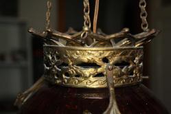 BÖYLESİ YOK 1960'LARDAN TOP CAMI  BRONZ GÖVDELİ ANTİKA FENER AVİZE (ÇİFTRAF