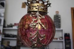 BÖYLESİ YOK 1960'LARDAN TOP CAMI  BRONZ GÖVDELİ ANTİKA FENER AVİZE (ÇİFTRAF