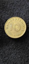 NAZİ ALMANYASI DÖNEMİ GAMA HAÇLI 10 PFENİNG 1937