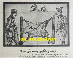 Osmanlıca Karagöz Mizah Dergisi-Gazetesi, Orijinal Dönem Basım, (Ottoman Magazine-Newspaper-Journal Illustré Cara-Gueuz) - 7 Nisan 1926 - Sayı: 1884 - Karikatürist Kozma Togo'nun Çalışması: Avrupa'ya Kara Bulutlar Yaklaşıyor! 