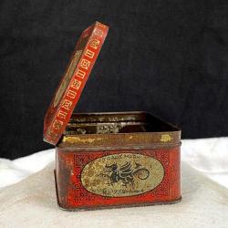 1940 İngiliz HORNIMANS Nadir Teneke Çay Kutusu