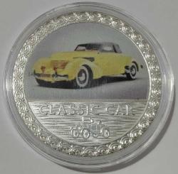 Gümüş Kaplama renkli Klasik Otomobil görselli hatıra madalyon