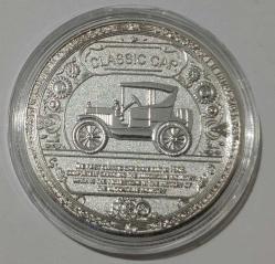 Gümüş kaplama renkli hatıra Klasik otomobil görselli hatıra madalyon