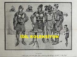 Osmanlıca Karagöz Mizah Dergisi-Gazetesi, Orijinal Dönem Basım, (Ottoman Magazine-Newspaper-Journal Illustré Cara-Gueuz) - 16 Mayıs 1923 - Sayı: 1582 - Hicri: 30 Ramazan 1341 - Rumi: 16 Mayıs 1339 - Lozan Barış Konferansına Dair Karikatür: Lozan'da 