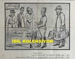 Osmanlıca Karagöz Mizah Dergisi-Gazetesi, Orijinal Dönem Basım, (Ottoman Magazine-Newspaper-Journal Illustré Cara-Gueuz) - 9 Haziran 1923 - Sayı: 1589 - Hicri: 24 Şevval 1341 - Rumi: 9 Haziran 1339 - Lozan Barış Konferansı'na Dair İsmet İnönü'yü Tasvir Eden Karikatür: Lozan Bit Pazarı 