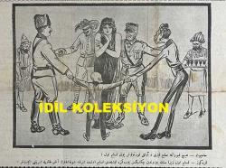 Osmanlıca Karagöz Mizah Dergisi-Gazetesi, Orijinal Dönem Basım, (Ottoman Magazine-Newspaper-Journal Illustré Cara-Gueuz) - 13 Haziran 1923 - Sayı: 1590 - Hicri: 28 Şevval 1341 - Rumi: 13 Haziran 1339 - Lozan Barış Konferansı'na Dair İsmet İnönü'yü Tasvir Eden Karikatür: 