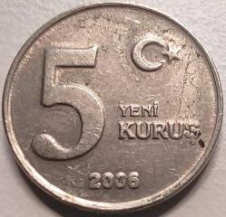 Türkiye 2006 5 Yeni Kuruş - YTL Dönemi - Koleksiyonluk Madeni Para