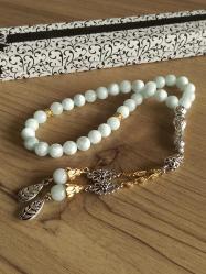 Doğal Green Anjelit Tespih (Melek taşı), 33'Lü, 8 Mm - Koleksiyonluk