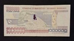 7 EMİSYON 100000 BİR MİLYON TÜRK LİRASI T32 ÇT (Mürekkep lekesi mevcut)