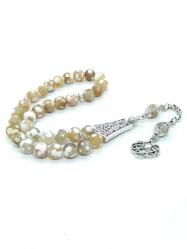 Mat Akik Tespih, 33'Lü, 8 Mm, Otantik Metal Tasarımlı