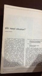 ÇAĞDAŞ ELEŞTİRİ, EDEBİYAT, SANAT, SORUNLAR VE KURAMLAR DERGİSİ - HAZİRAN 1982 - EDİP CANSEVER - AZRA ERHAT - NURAN KUTLU - ADNAN BENK - LORENZO RENZİ - FATİH ÖZGÜVEN - ŞÜKRAN KURDAKUL - ERCAN ARIKLI - BERNA MORAN - TANJU GÖKÇÖL - EMİN ÖZDEMİR - WOLFGANG KAYSER - ULUĞ NUTKU - TAHŞİN YÜCEL - ORHAN VELİ - BEHÇET NECATİGİL  YAŞAMI BESLEYEN ÖLÜM ÜSTÜNE - BİR YANLIŞA 100 SORU - İZLENİMCİ RESİM/İZLENİMCİ EDEBİYAT - HER YAZAR HAKETTİĞİ ELEŞTİRMENİ BULUR - ŞİİRİ SOLDAN SAĞA MI OKUMALI, YUKARIDAN AŞAĞIYA MI? - DUYGUYU DÜŞÜNCE SANANLAR - DÜNDEN BUGÜNE FAZIL HÜSNÜ DAĞLARCA - ŞİİR NASIL OKUNUR? - KİRALIK KONAK'IN SENİHA'SI - SORULAR VE SORUNLAR - DOĞALCI YAZIN VE RESİM - BİR DENİZİN ETEKLERİNDE - ANIŞMALAR - KAYNAKÇA - KİM ANLATIYOR ROMANI? - SATRANÇ   - 66 SAYFA