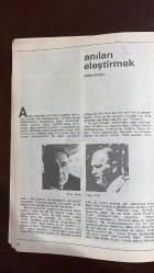 ÇAĞDAŞ ELEŞTİRİ, EDEBİYAT, SANAT, SORUNLAR VE KURAMLAR DERGİSİ -MART 1982-YAŞAR KEMAL-OKTAY AKBAL-MELİH CEVDET ANDAY-NURİ İYEM -TAHSİN YÜCEL-ADNAN BENK - ERCAN ARIKLI - TANJU GÖKÇÖL - EMİN ÖZDEMİR - İSMAİL YERGÜZ - KEMAL BİLBAŞAR - NURULLAH ATAÇ - ORHAN VELİ - SAMİ KARAÖREN - ERDİM ÖZTOKAT - VEDAT GÜNYOL - FATİH ÖZGÜVEN - O. SENEMOĞLU - N. SEVİL - B. TOMAŞEVSKİY - ULUĞ NUTKU - MENGÜ ERTEL - DR. ŞEVKİ BEY - YAHYA KEMAL - SALÂH BİRSEL - OKTAY RİFAT  BEN NİYE İKİ ROMAN, ÜÇ ROMAN, YÜZ ROMAN YAZAYIM HEPSİ BİRBİRİNE BENZEYECEKSE? - ANILAR ELEŞTİRİLİR Mİ? - SANATÇININ YAPMAK İSTEDİĞİ, AMACI... BİLDİĞİMİZ BİR ŞEY OLSAYDI, SANATA NE GEREK KALIRDI Kİ! - AMA İÇERİK KONU DA DEĞİLDİR - DİL İÇİN GEÇERLİ OLAN ÜÇ AŞAĞI BEŞ YUKARI YAZIN İÇİN DE GEÇERLİDİR - YAŞAR KEMAL’LE KAPALI OTURUM - SONDAN BAŞA GELEN YAZI - RESİMDEKİ GERÇEK - MESSAGE - YAZININ SINIRLARI - ANILARI ELEŞTİRMEK - SÖZCÜKLERİN HAKKI - KEMAL BİLBAŞAR’IN BİR ÖYKÜSÜ ÜSTÜNE - NURULLAH ATAÇ VE ORHAN VELİ - BİR DİL TA   - 66 SAYFA