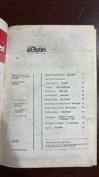 ÇAĞDAŞ ELEŞTİRİ, EDEBİYAT, SANAT, SORUNLAR VE KURAMLAR DERGİSİ -MART 1982-YAŞAR KEMAL-OKTAY AKBAL-MELİH CEVDET ANDAY-NURİ İYEM -TAHSİN YÜCEL-ADNAN BENK - ERCAN ARIKLI - TANJU GÖKÇÖL - EMİN ÖZDEMİR - İSMAİL YERGÜZ - KEMAL BİLBAŞAR - NURULLAH ATAÇ - ORHAN VELİ - SAMİ KARAÖREN - ERDİM ÖZTOKAT - VEDAT GÜNYOL - FATİH ÖZGÜVEN - O. SENEMOĞLU - N. SEVİL - B. TOMAŞEVSKİY - ULUĞ NUTKU - MENGÜ ERTEL - DR. ŞEVKİ BEY - YAHYA KEMAL - SALÂH BİRSEL - OKTAY RİFAT  BEN NİYE İKİ ROMAN, ÜÇ ROMAN, YÜZ ROMAN YAZAYIM HEPSİ BİRBİRİNE BENZEYECEKSE? - ANILAR ELEŞTİRİLİR Mİ? - SANATÇININ YAPMAK İSTEDİĞİ, AMACI... BİLDİĞİMİZ BİR ŞEY OLSAYDI, SANATA NE GEREK KALIRDI Kİ! - AMA İÇERİK KONU DA DEĞİLDİR - DİL İÇİN GEÇERLİ OLAN ÜÇ AŞAĞI BEŞ YUKARI YAZIN İÇİN DE GEÇERLİDİR - YAŞAR KEMAL’LE KAPALI OTURUM - SONDAN BAŞA GELEN YAZI - RESİMDEKİ GERÇEK - MESSAGE - YAZININ SINIRLARI - ANILARI ELEŞTİRMEK - SÖZCÜKLERİN HAKKI - KEMAL BİLBAŞAR’IN BİR ÖYKÜSÜ ÜSTÜNE - NURULLAH ATAÇ VE ORHAN VELİ - BİR DİL TA   - 66 SAYFA