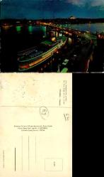 GALATA KÖPRÜSÜ Gece görünüm Kartpostal Şehir Kartpostalı Panorama Turizm  C-3567  HALİYLE Kusurlaı var Ön Yırtık Yok