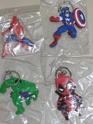 Spiderman captain Amerika Hulk Deadpool figür anahtarlık süs set çift taraflı sıfır paketli ürünler nostalji tasarım vintage retro aksesuar reklam promosyon hobi minyatür diorama koleksiyon hediye oyuncak