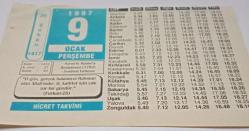 9 Ocak 1997-Orijinal Takvim Yaprağı-Doğum Günü-Söz,Nişan,Nikâh,Düğün ve Önemli Günler Hediyesi-Hicret Takvimi-Ayet(Furkan-26)-Kırım'ın RUslar'a Bırakılması(1972)-Teravih Namazı-Kimin?-Atasözü