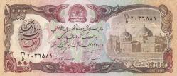 Koleksiyon ürünü Afganistan, 1.000 Afgan (1991) ÇİL Eski Yabancı Kağıt