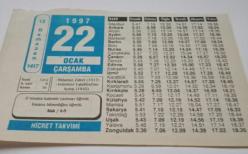 22 Ocak 1997-Orijinal Takvim Yaprağı-Doğum Günü-Söz,Nişan,Nikâh,Düğün ve Önemli Günler Hediyesi-Hicret Takvimi-Ayet(Alak/4-5)-Ridaniye Zaferi(1517)-Orucun Mükafatı-Namaz-Hz.Ebubekir
