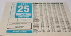25 Ocak 1997-Orijinal Takvim Yaprağı-Doğum Günü-Söz,Nişan,Nikâh,Düğün ve Önemli Günler Hediyesi-Hicret Takvimi-Ayet(Rahman/8-9)-Sırpsındığı Zaferi(1363)-Mü'min Feraseti-Namaz'da-Abdullah Ensari(R.A.)