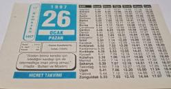 26 Ocak 1997-Orijinal Takvim Yaprağı-Doğum Günü-Söz,Nişan,Nikâh,Düğün ve Önemli Günler Hediyesi-Hicret Takvimi-Ayet(Hadis-Buhari-Müslim)-Kazım Karabekir'in Vefatı(1948)-Hacı Hasan Efendi(R.A.)-Peygamberimiz(SAV)