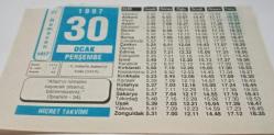30 Ocak 1997-Orijinal Takvim Yaprağı-Doğum Günü-Söz,Nişan,Nikâh,Düğün ve Önemli Günler Hediyesi-Hicret Takvimi-Ayet(Hadis)-(İbrahim-34)-Y.Selim'in Kahire'yi Fethi(1517)-Bereket Ayı-O Nizam-Anonim