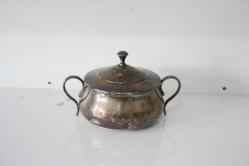 ANTİKA VİNTAGE COK YOĞUN KAPLAMA KELTUM DAMGALI GÜMÜŞ KAPLAMA ŞEKERLİK (BÜYÜK RAF 8