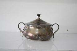 ANTİKA VİNTAGE COK YOĞUN KAPLAMA KELTUM DAMGALI GÜMÜŞ KAPLAMA ŞEKERLİK (BÜYÜK RAF 8