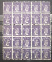 1955 DOKUZUNCU ATATÜRK SERİSİ 8 KURUŞLUK PULDAN 25 PULLUK TABAKA DAMGASIZ MNH p477