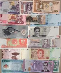 17 adet Yabancı Kağıt Para Lotu ÇİL