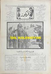 Osmanlıca Karagöz Mizah Dergisi-Gazetesi, Orijinal Dönem Basım, (Ottoman Magazine-Newspaper-Journal Illustré Cara-Gueuz) - 2 Mayıs 1925 - Sayı: 1787 - Hicri: 9 Şevval 1343 - Karikatür: Hindenburg Süngüleriyle İş Başına Geldi! 