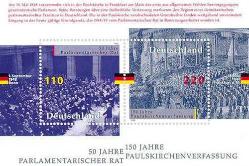 1998 Almanya Parlamenter Konseyin 50. Yıldönümü ve Paul Church Anayasasının 150. Yıldönümü MNH Blok Damgasız **
