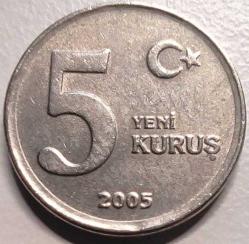 Türkiye 2005 5 Yeni Kuruş - YTL Dönemi - Koleksiyonluk Madeni Para