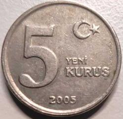 Türkiye 2005 5 Yeni Kuruş - YTL Dönemi - Koleksiyonluk Madeni Para