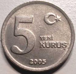 Türkiye 2005 5 Yeni Kuruş - YTL Dönemi - Koleksiyonluk Madeni Para