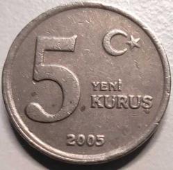 Türkiye 2005 5 Yeni Kuruş - YTL Dönemi - Koleksiyonluk Madeni Para