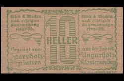 Çok Nadir Notgeld Ahsap 10 Heller 1920