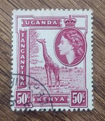 İngiliz sömürgesi Kenya -Uganda-Tanganika-damgalı