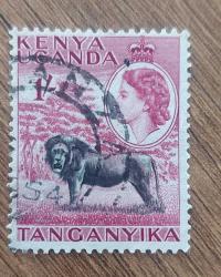 İngiliz sömürgesi Kenya -Uganda-Tanganika-damgalı