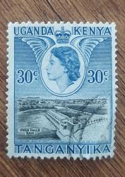 İngiliz sömürgesi Kenya -Uganda-Tanganika-damgalı