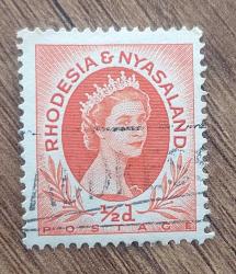 İngiliz sömürgesi Rodezya&Nyassaland - damgalı