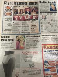 HÜRRİYET KELEBEK GAZETESİ DOĞUM GÜNÜ HEDİYESİ (TURKISH NEWSPAPPER) - 7 NİSAN  2000 - SADECE 4 SAYFADIR -Atilla Taş-Pınar Yılmazer-Yasemin Boran-Gül Nihal Eken-Levent Kırca-Oya Başar-Ayşe Mine-Mehmet Ali Erbil-Rauf Denktaş-Çağla Şikel-Burak Özçivit-Drew Barrymore-Benim ruhumda Şovenlik var-Alışverişe hücum hali-Koç partisi ertelendi-Diyet lezzetler yarıştı-İşte muhteşem tarifler-Okuldan kovuldu-Çağla’nın zehirli çiçeği-Patroniçenin emri-Cansız mankenin işi-Ö’de büyük show-Yeni albüm ve imaj-Kıbrıs’tan yayın-İnanç ve medeniyet