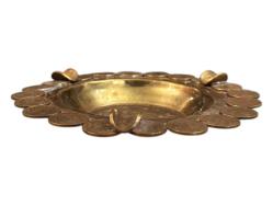 Meksika paralarından yapılmış 15 cm çapında pirinç küllük kül tablası