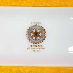 VINTAGE 8.11.1983 TOPKAPI ROTARY KULÜBÜ IX. YIL  HATIRA CAM TEPSİ