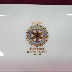 VINTAGE 8.11.1983 TOPKAPI ROTARY KULÜBÜ IX. YIL  HATIRA CAM TEPSİ