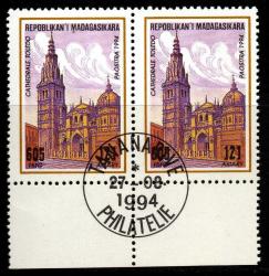 MADAGASKAR     27. Agustos.1994 Ünlü Dünya Katedrallerinden   Cathedrale Toledo	605 FMG / 121 Ariary	İspanya'daki Toledo Katedrali.