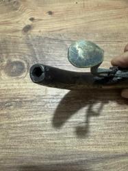 Antika Osmanlı dönemi Motifli Pirinç Barutluk