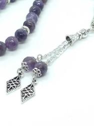 Ametist Doğal Taşlı Tespih, 8 Mm, Faset Kesim, 33 'Lük